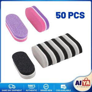 10/50 Pcs Wholesale Nail Supplies Mini Nail Sponge Files Buffer Block Double Side Buffing Gel Nail Polish Manicure Tools Kit