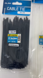 GLINK GCT-03 8" BLACK/ GCT-04 12" WHITE CABLE TIE (100PCS/1PACK)