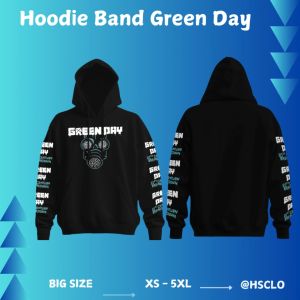 Hoodie Jumper HSCLO Musik Band Green Day  Sweatshirt Pocket  Bahan Fleece Ukuran Jumbo Big Size XS S M L XL XXL 3XL 4XL 5XL