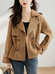 เสื้อแจ็คเก็ตผู้หญิงสั้น ทรงหลวม แขนยาว ปกสูท คอลเลกชั่นฤดูใบไม้ผลิและฤดูใบไม้ร่วง 2025 ทรงเข้ารูป เสื้อผ้าทำงานสไตล์เกาหลี