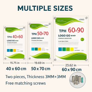 40*60/50*70/60*90cm 3mm thick Clear Transparent Acrylic Sheet Holes Display Stand Certificate Frame