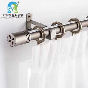 Thickened Aluminum Alloy Curtain Rod Track Double Pole Sliding Track Living Room Silent Top Mount Drapery Pole Roman Shade