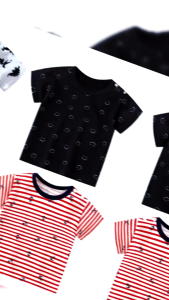 Kids Cotton T-shirt Cute Design Striped Tops Short Sleeves for Kids Boys & Girls 1-6 Years Old