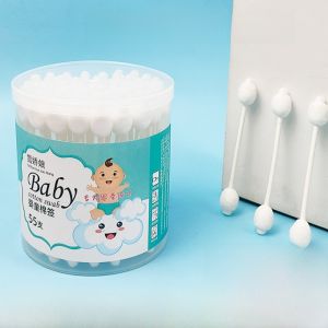Double-Headed Large-Head Cotton Swabs for Baby Navel Cleaning And Ear Nose Care 55 Pieces Gourd Head Cotton Sticks