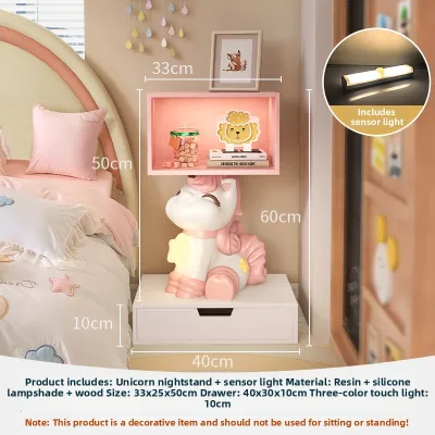 CHUCHEN | Creative Pink Cartoon Bedside Cabinet for Girl Princess Room