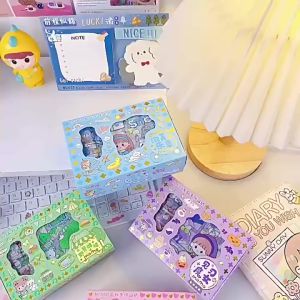 mainan Sticker Roll MOMO BOX READY STCOK ISOLASI STICKER DAN STICKER LEMBARAN 4 Roll + 10 Lembar Stiker   Momo Set Box Motif Berbeda Stiker Lucu Korea Stiker Anak-anak Stiker Docor murah viral terkini terbaru   TK SD SMP SMA KULIAH SEMESTER