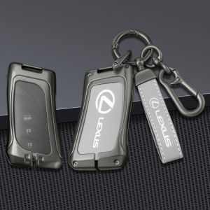Zinc Alloy Genuine Leather Car Key Fob Shell Case Cover Keychain Remote Holder Buttons Protector Chain For Lexus ES LS LC UX NX RX RZ TX GX LX LM LBX 200 250 250h 260 260h 300e 300h 350 350h 400h+ 450H+ 450e 500 500d 500h 550h+ 550 600