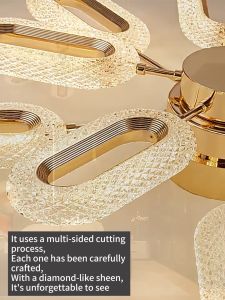 2025 Lampu Langit-langit Bunga Kreatif Baru Lampu Plafon Ruang Makan Ruang Tamu Akrilik Emas Lampu Plafon Kamar Tidur Utama