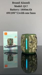 KISONLI Speaker Bluetooth 5.3 Aktif 1200MAh LED Light RGB Portable Q17 BT/TF/FM