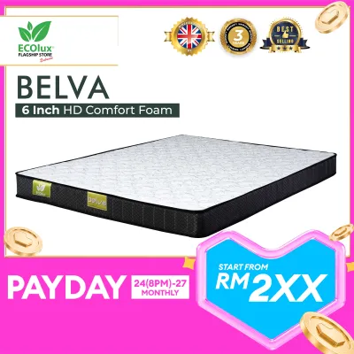 ECOlux - Belva 6 Inch / 8 Inch / 10 inch | HD Comfort Foam Mattress | Best Selling Mattress | Tilam | 3 Years Warranty