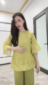 Pháp phục tơ thêu hoa TINH NHI thanh lịch và tinh tế PP34