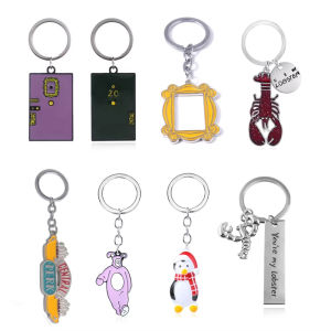 Friends TV Show Keychain Central Perk Coffee Time Photo Frame Pendant Necklace For Best Friend Car Backpack Keyring Jewelry Gift