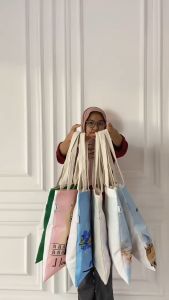 TAS MEKKAH MADINAH TOTE BAG KANVAS MEKKAH READY 6 MOTIF SIAP KIRIM