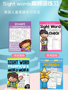 English Sight Words High Frequency Vocabulary Practice Booklet Word Matching Reading Comprehension Early Education Flashcards