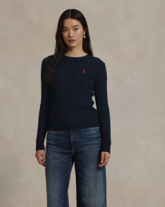 Polo Ralph Lauren Women Cable-Knit Cotton Crewneck Sweater