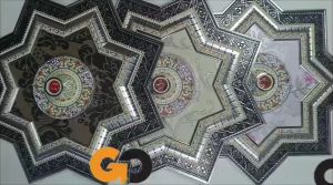 Ornamen Lampu Mewah Besar Ornamen HIasan Bingkai PVC Fitting Hias Plafon Grc Fitting Plafon Gypsum Ukuran 50CMx50CM Bahan Figura Model Terbaru Premium KODE 3D 50X50 cm