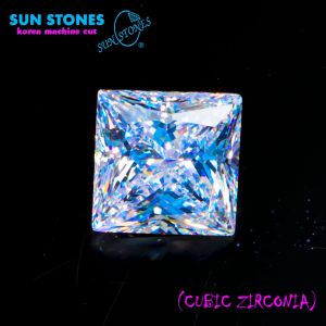 CZ Princess Cut Diamond CZ 5AAAAA เพรชรัสเซีย พลอยสี่เหลี่ยม สีขาว KOREA MACHINE CUT Princess WHITE