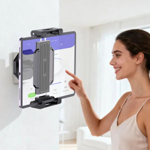 Tablet Wall Mount 360° Rotation Tablet Holder Stand Sturdy Base Kitchen Wall Mount Compatible with iPad/iPhone/All 4.7-14 inc