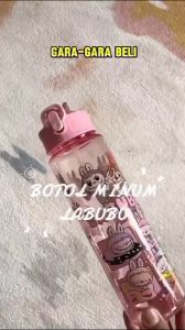 Botol Minum Karakter Sanrio Kuromi Melody / Flip Top Bottle + Sedotan Panjang 900ml