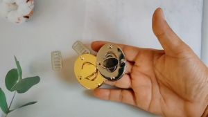 ตัวล็อคกระเป๋าวงรีใหญ๋ สีเงิน สีทอง อุปกรณ์กระเป๋า DIY, โครเชต์, เมคร่าเม่, เชือกร่าเม่, กระเป๋าผ้า DIY