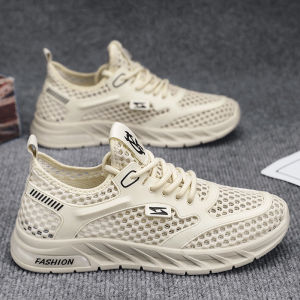 Mens Summer Thin Breathable Mesh Shoes Lightweight Soft Bottom Work Casual Sports Shoes Trendy Hollow out Design Office Shoes
