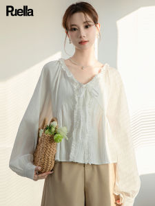 puella | Floral Lace V-Neck Spring blouse
