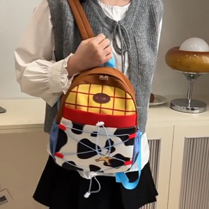 [Christmas Gift]Toy Story Bag/Tas Ransel Toy Story Mini/Tas Sekolah Anak Kartun Vintage Korea/Ransel Pelajar Desain Tali Serut/Tas Sekolah Warna Kontras Yang Lucu