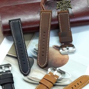 Crazy Horse Leather Watch Strap 22/24/26mm Retro Replacement Band Suitable For Panerai Watch Straps Metal Pin Buckle Design