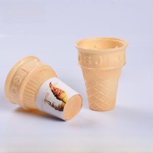 Commercial 240pcs Ice Cream Cones Flat Bottom Wafer Cones Sweet Thin Crispy Shell Ice Cream Rolls Snow Cones from China