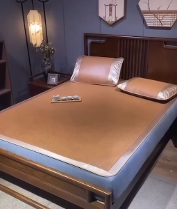 Bamboo Summer Bed Mat Twin/Queen Sizes Foldable Rattan Cooling Mat For Home Dormitory Single Student Wicker Mat Ultra-Smooth Kasur Musim Panas可折叠夏天凉席