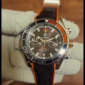 Sports Men Chronograph Watch The Bezel Rotatable Quartz Watches Mens Fashion Silicone Strap Waterproof Luminous Calendar Clock