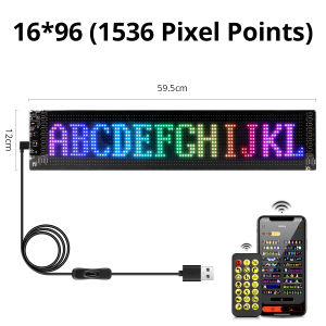 Car Decor Advertising Logo Lights Outdoor LED Matrix Pixel Scrolling Screen DIY Customize PatternsAnimationsText Warning Light