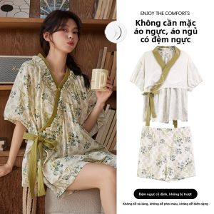 Bộ đồ ngủ nữ MiiOW Cat Person  vải cotton dài tay có đệm ngực thoải mái - mùa hè