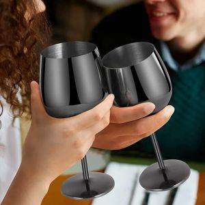 500ml Stainless Steel Wine Glass Goblet 304 Rose Gold Silver Gold Color Durable Metal Cup for Red Wine Champagne Bar Party