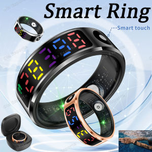 R12 Smart Ring With LED Screen Bluetooth Health Monitor Blood Oxygen Sleep Heart Rate Multi-sport Mode Waterproof IP68&5ATM ring