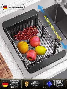 Adjustable Dish Drying Rack 304 Stainless Steel