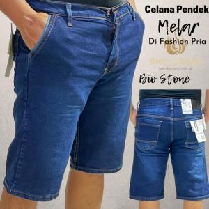 REALPICT Celana Pendek Jeans Pria Stretch Melar / Celana Jeans Cowok Slim Premium Denim