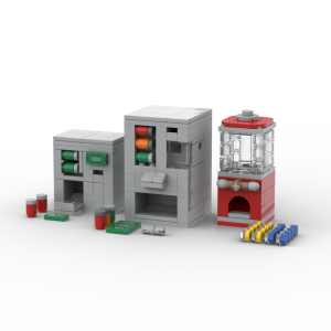 City Series MOC Scenes Street Vending machine View Gashapon machine Decoration DIY Building Blocks Education Kids Toys