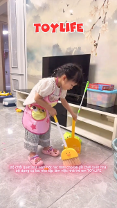 Bộ chổi quét nhà kèm hót rác mini cho bé đồ chơi quét nhà bộ dụng cụ lau nhà tập làm việc nhà trẻ em TOYLIFE