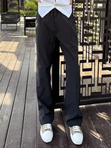 Quick Dry Ice Silk Mens Summer Thin Straight Leg Cleanfit Cool Feeling Casual Pants American Soft Shell Jacket Trousers