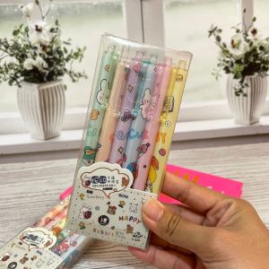 6Pcs Set Pulpen Gel Cetek Motif Cute Girl Bisa dihapus - 6in1 ERASABLE - pena lucu pen gel bolpoin bulpen warna warni unik alat tulis hadiah anak sekolah & kantor stationery cute karakter kartun
