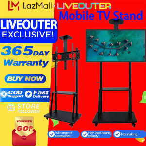LIVEOUTER TV Racks with Bracket Adjustable Upper and Lower TV Stand Detachable Floor Hanger Suitable for 32-75 Inch