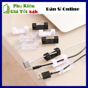 Bộ 20 Nẹp Cố Định Dán Tường Đi Dây Điện - Vỉ 20 Kẹp Cố Định nút Giữ Luồn Dây Điện Cáp Sạc (Có Keo Dán 3M) - Miếng Nẹp Dán Tường Đi Dây Điện
