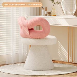 Creamy Style Backrest Makeup Chair