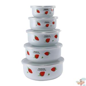Jiaxun | Retro Enamel Sealing Bowl 5 Pieces