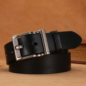 3.8cm Wide Mens Belt 110cm 120cm 130cm High-Quality Leather Belt Mens Retro Pure Cowhide Alloy Pin Buckle Jeans Mens Belt