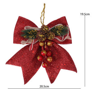 【On Sale】เครื่องประดับต้นคริสต์มาสเบอร์รี่ผูกโบว์กับเงินสีแดงทองตกแต่งคริสต์มาสการตกแต่งงานปาร์ตี้ภายในบ้านของขวัญปีใหม่