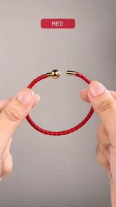 HABIB Leather Bracelet (Magenta Colour) PTW60