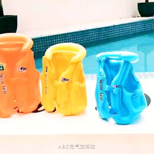 Áo phao bơi cho bé trẻ em 3-6 tuổi có đai đỡ cổ và khóa cài áo phao bơm hơi tập bơi cho bé trai bé gái nam nữ 10-20kg