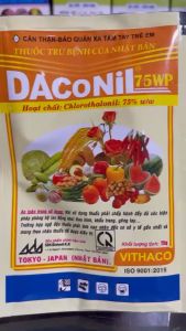 thuốc trừ bệnh cây trồng Daconil 75WP 15 g. SP đến từ Nhật bản trừ phấn trắng vàng lá đốm lá mốc sương thán thư ẻo cây con.